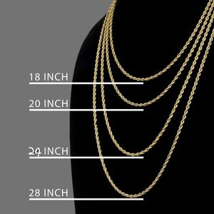 Collier pour hommes de chaîne de chaîne torsadée en acier inoxydable marque de mode européenne et américaine bijoux hip hop collier en acier titane en or 18 carats