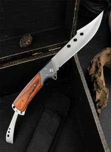 Acier inoxydable USA Dovetail grand couteau pliant couleur en bois poignée pointue tactique de chasse EDC Pocket Survival Couteaux 4702814