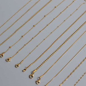 Collier d'or 18K en acier inoxydable avec pull de perle rond Pull de bricolage