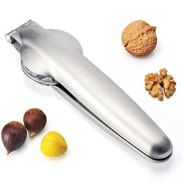 Alicates de nuez de acero inoxidable 2 en 1 Clip de castaña rápido Cascanueces de metal Desgranadora Abridor de nueces Herramientas de cocina Gadgets de corte YFA1948