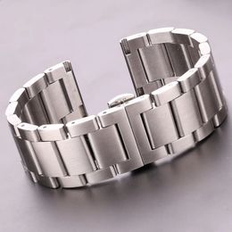 Stainless Steel Watch Band Bracelet 18 20 21 22 23 24mm Women Men Solid Metal Wristband Replacement Strap Accessories With Tool 240425