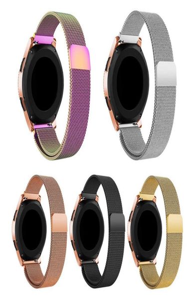 Bracelet de montre en acier inoxydable, boucle milanaise, broches à dégagement rapide, pour montres Samsung Gear S3 S2 22mm 20mm7615183