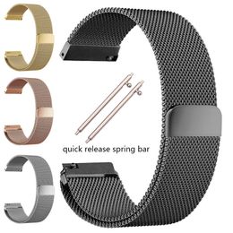 Roestvrijstalen horlogebanden Armband 16 18 20 22 24mm Mesh Milanese Loop Watch Band StarP Magnetische sluiting Gesp