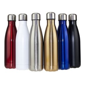 Roestvrijstalen waterfles sport voor water geïsoleerd vacuüm kolf cola draagbare reizen buiten drink thermosmos 500/750/1000 ml