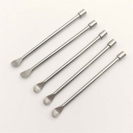 Herramientas de cera de acero inoxidable cuchara de 60 mm mini metal para la oreja de metal accesorios para fumar tubería de cigarrillo de tabaco Dry Herb Dabber Concentrado de uñas Daber Banger