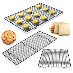 Grille de fil en acier inoxydable plateau de refroidissement gâteau support de nourriture four cuisine cuisson pizza pain barbecue biscuit porte-biscuits étagère 231226