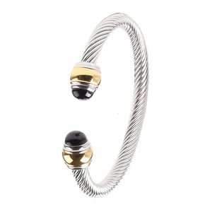 Bracelet à corde métallique en acier inoxydable pour hommes bracelets à aire ouverte réglable bracelet pour femmes bracelet en gros 240522