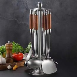 Roestvrijstalen wokspatel Koken keukengerei cuisine outils accessoires Bestek Accessoires Rijstlepel met gleuf 240226