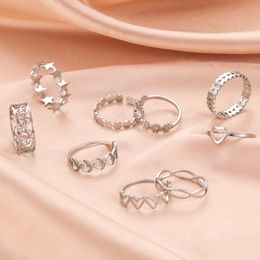 Roestvrijstalen vrouwen s ring eenvoudige hart vlinder maan fase geometrische vingerringen bruiloft cadeau voor minnaar groothandel 220719