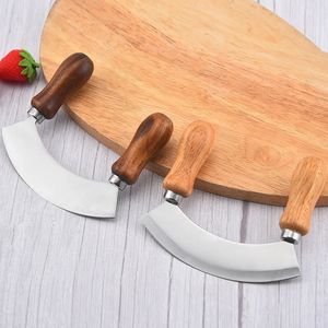 Rvs Houten Handvat Swing Cutter Dubbele Pizza Wiel Mes Zaagtand Schop Keuken Bakken Schraper Tool 240226