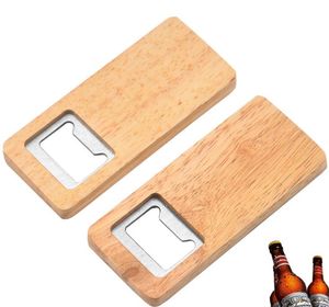 Ouvre-bouteille rectangulaire en acier inoxydable, en bois, pour vin, bière, tire-bouchon, outils de cuisine pour Bar