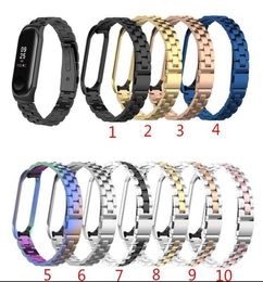 Sangle de poignet en acier inoxydable pour Xiaomi Mi Band 3 4 Band de montre en métal général Bracelet intelligent Miband 3 Bracelles remplaçables de ceinture 1195608