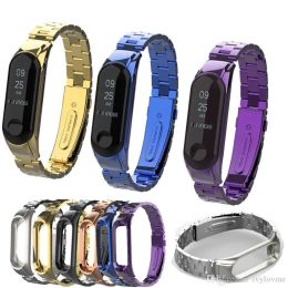 Roestvrijstalen polsband voor Xiaomi Mi Band 3 Metal Watch Band Smart Bracelet Miband 3 Belt Vervangbare horlogebanden Mi 3 ll