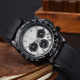 R0LEX Montres-bracelets en acier inoxydable calendrier hommes fonction complète six aiguilles montres saphir tout cadran travail montre à quartz marque horloge chronographe marque de luxe