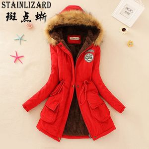 STAINLIZARD mode femmes manteau d'hiver décontracté coton rouge à capuche Parkas longues et épaisses dames femmes vêtements chaud femmes veste CJT142