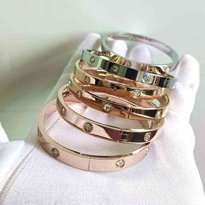 Stainls Steel Fine Jewelry Bangle Zirkoon Inlay 18K Gold Bangle Armband Dames