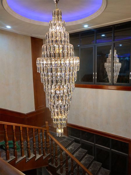 Lampe d'escalier long lustres de la lampe à pendentif villa simple rotation duplex moderne