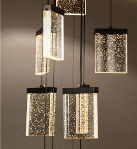 Trap Crystal Kroonluchter Lamp Luxe LED Square Bubble Loft Duplex Villa Hotel Lobby Decoratie Indoor Decoratieve verlichting