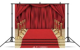 Escalier rideau rouge tapis vinyle pographie fond pour portrait enfants baby shower nouveau-né toile de fond po shoot pocal7059348