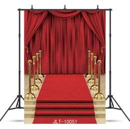 Escalier rideau rouge tapis vinyle pographie fond pour portrait enfants baby shower nouveau-né toile de fond po shoot pocal1644850