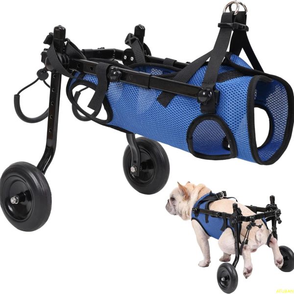 Partes atuban silla de ruedas para perros pequeños, sillas de ruedas para perros ajustables ayudas demobilidad para mascotas discapacitadas, adecuada para mascotas que pesan 820 libras
