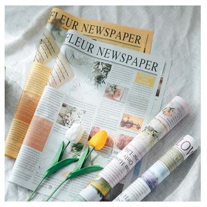 Stempel 20 Sheeets Waterdichte vintage kleurrijke krant kraftpapier verdikt boeket cadeauwinkel wikkelpapier