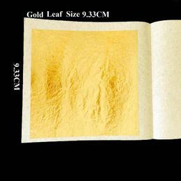 Emboucher 50 feuilles 9.33x9.33 cm Véritable 24k comestibles Gold Feuille Décoration Gold Masque pour la cosmétologie