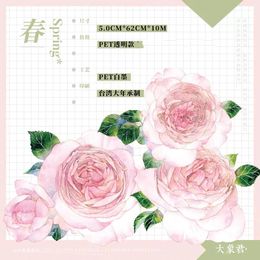 Stempelen van mooie lentebloem PET-tape Kaart maken Planner DIY Scrapbooking Plan Sticker