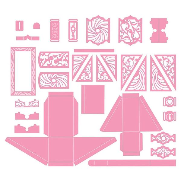 Stamping Metal Cuting Dies Cadeau Cadeau Boîte Die Set Moule Moule Carte Scrapbook