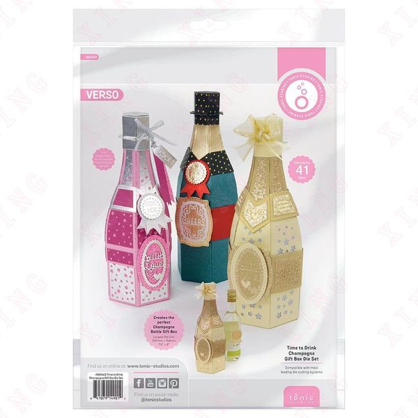 Estampage nouveau bricolage artisanat fait à la main moule réutilisable Scrapbook déco gaufrage modèle temps de boire bouteille de Champagne ensemble de matrices de découpe en métal