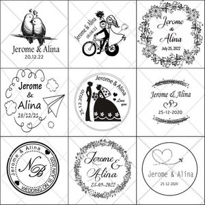 Timbres personnalisés P osensible bricolage pré encre personnalisé tampon encreur rond en caoutchouc pour scrapbooking mariage W21 W30 230228