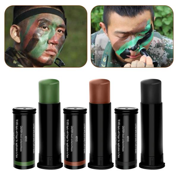 Stand 3pcs extérieur bois militaire camouflage camouflage crème face corps déguisé à l'huile camouflage du bâton de couleur de couleur de champ de camouflage