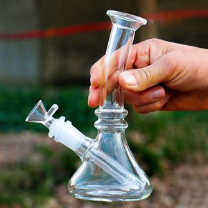 Soporte de vidrio de 7,8 pulgadas con cuello doblado Bong Hookah Aceite caliente Dab Rig Tubo de gravedad Hielo Bong Cera Tubería de agua Filtro de vidrio con tazón de 14 mm