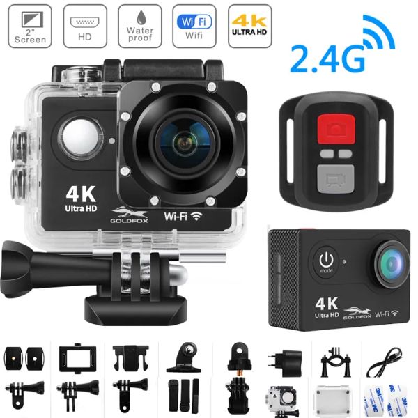 Caméra d'action stand h9r ultra hd 4k wifi télécommande sport vidéo enregistrement caméscope dvr dv go étreproofr pro mini caméra de casque