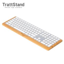 Support de support de plateau en bois en bambou pour Apple Imac Bluetooth Wireless Magic Clavier avec ID Touch et Clavier numérique A1843 A2520