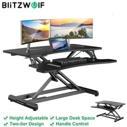 Blitzwolf staan?BWESD1 32 inch Computer PC Laptop Standing Desktafel Verstelbare hoogte Converter met handvatregellift