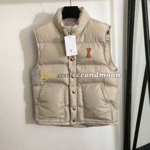 Col montant vers le bas gilet femmes sans manches veste rembourrée coton tissu ouaté manteau femme vêtements de sortie d'hiver