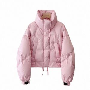 Col montant Puffy Femmes Vestes d'hiver Coréen Lâche Épaissir Court Manteau Rembourré Pour Femmes Parka Casual Outwear Chaud Down Veste y8IX #