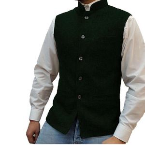 Gilets à col montant pour hommes, costumes à chevrons pour hommes, vestes à simple boutonnage de haute qualité, robe formelle pour hommes