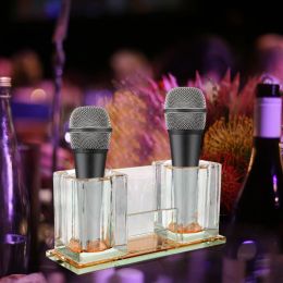 Support de microphone en cristal support de base support de cristal stand de microphone ktv karaoké stand de microphone sans fil stand en acrylique