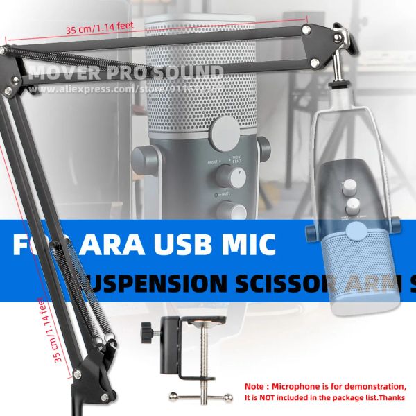 Support de bureau Suspension Microphone Stand Scissor Boom Boom Bras pour AKG ARA USB Mic Bureau de bureau supérieur Support en porte-à-faux support