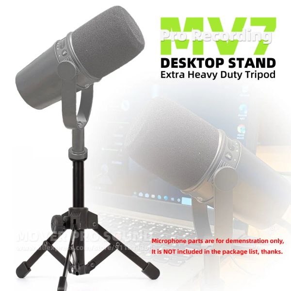 Stand Extra Extra Duty Table Top Top Bureau Mictop Mic Trépied Boom Boom Hold for Shure MV7 MV 7 Dynamic USB Microphone Stand Mount Support