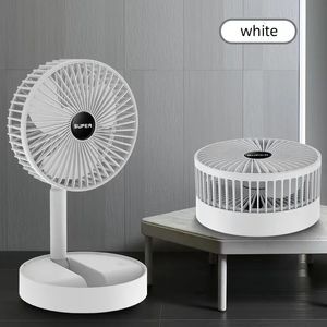 Standventilator 6 inch Vouwbare draagbare telescopische vloer/USB met oplaadbare batterij3 -snelheden Super rustige verstelbare hoogte 240419