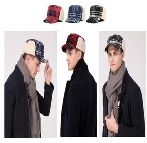 Stand Focus Unisex Dames Heren Oorflap Cover Militair Leger Cadet Hoed Cap Geruit Tartan Plaid Mode Wolmix Tweed Herfst Winter7390115