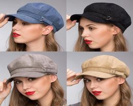 Stand Focus Women Cabby Baker Boy Gatsby Women Hat Newsboy Cap Ladies Fashion Lurex Corduroy Fall Winter Spring Black Blue Gray CA6526702