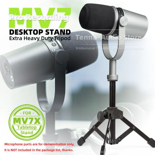 Stand pour Shure MV7 MV 7 MV7X X Microphone Tripod Stand pliable Table Mic Boom Bureau support de table