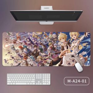 Stand Game Genshin Impact Art HD Printing XXL Mouse Pad Gamer Accessoire Hot grote bureaubrekken Computer Lock Edge Toetsenbord Standmat Mat