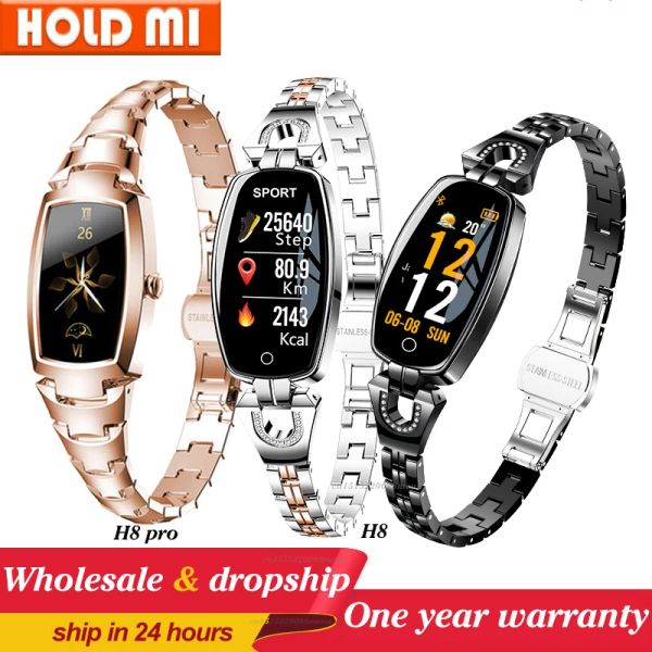 Stand h8 femmes smartwatch kitch moniteur de tension artérielle filles smart watch groupe fiess tracker dame bracelet bracelet