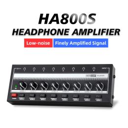 Stand HA800S 8 kanaal hoofdtelefoonversterker Audio stereo/mono -versterker voor muziekmixeropname ultracompact geluidsversterker