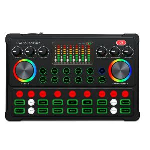 Stand M3 Sound Card RGB LED Wireless Bluetooth DJ Mixer Sound Card 20 Sound Effects Sound For Live Streaming 48V Microfoon